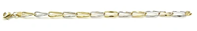 10K Loop Link Yellow & White Gold Bracelet