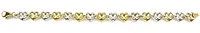 10K Fancy Heart Link Yellow & White Gold Bracelet