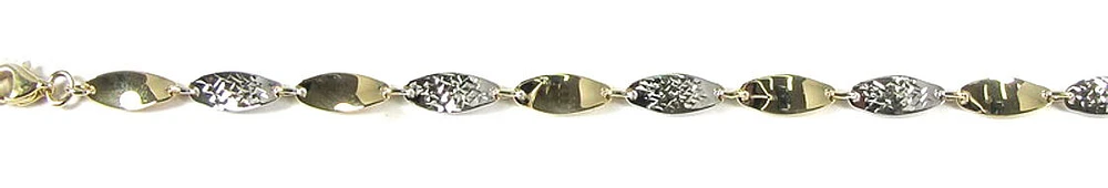 10K Link Yellow & White Gold Bracelet