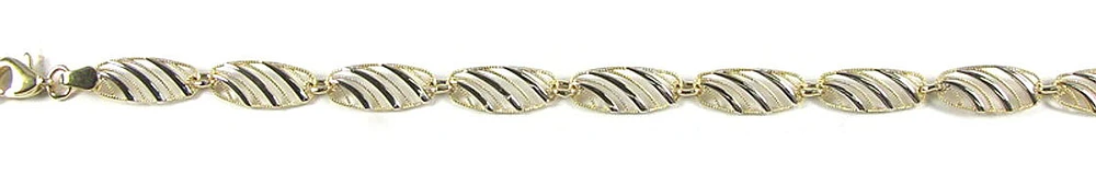 10K Fancy Link Yellow & White Gold Bracelet