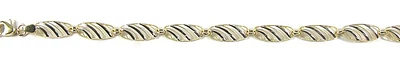 10K Fancy Link Yellow & White Gold Bracelet