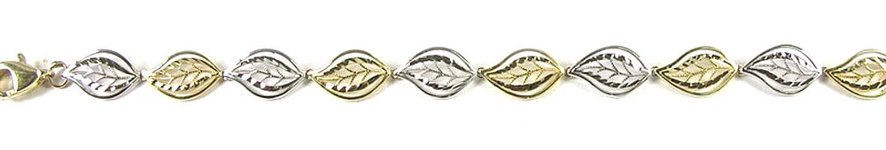 10K Fancy Leaf Yellow & White Gold Bracelet