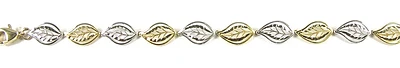 10K Fancy Leaf Yellow & White Gold Bracelet