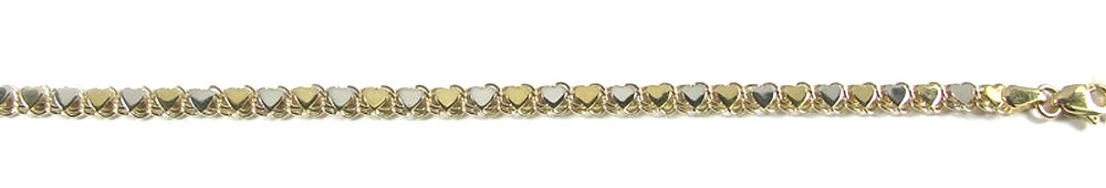 10K Mini Heart Yellow & White Gold Bracelet