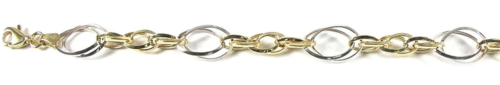 10K Chain Link Yellow & White Gold Bracelet