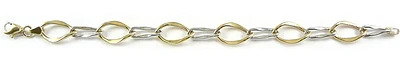 10K Simple Link Yellow & White Gold Bracelet