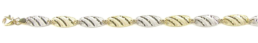 10K Fancy Link Yellow & White Gold Bracelet