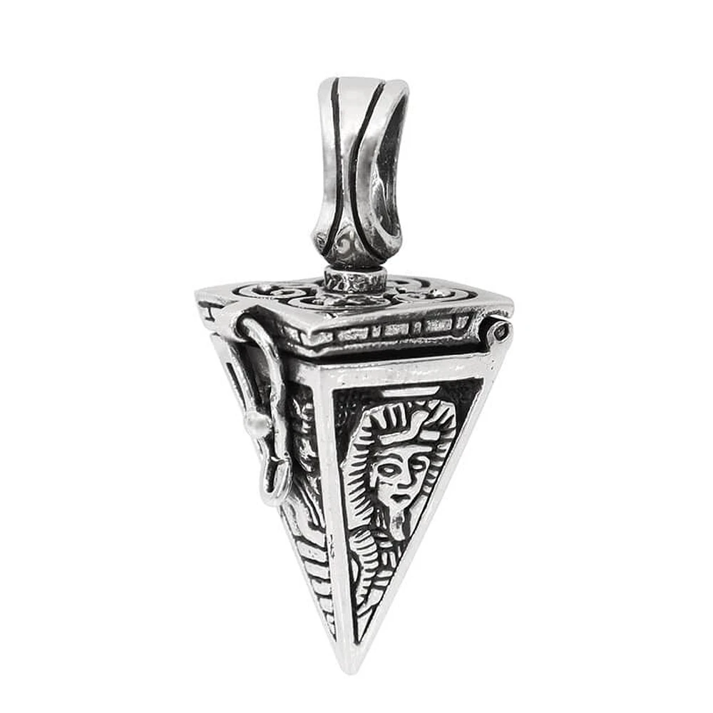 Sterling Silver, 21X12mm Poison Pendant With Cubic Zirconia