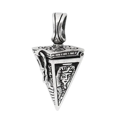 Sterling Silver, 21X12mm Poison Pendant With Cubic Zirconia