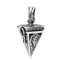 Sterling Silver, 21X12mm Poison Pendant With Cubic Zirconia