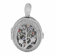 Sterling Silver With Cubic Zirconia Rhodium Heart Locket, 20X23mm(Outer Frame)
