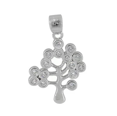 Sterling Silver With Rhodium Tree Of Life Pendant