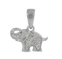 Sterling Silver With Rhodium Plated Elephant Pendant