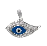 Sterling Silver With Rhodium Plated, Evil Eye Pendant, 12X23mm