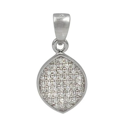 Sterling Silver With Rhodium Stone Pendant