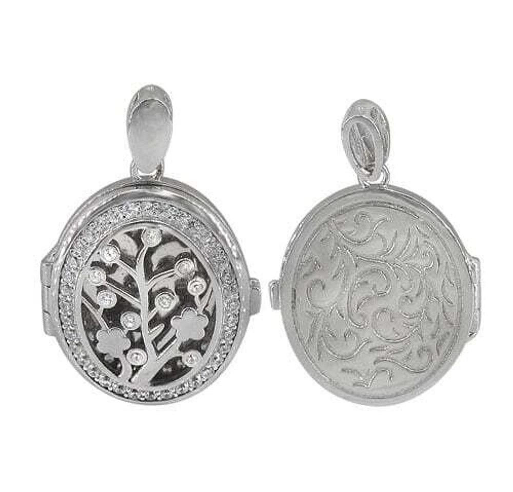 Sterling Silver With Rhodium Heart Locket