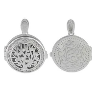 Sterling Silver With Rhodium Heart Locket, 21mm Diameter(Outer Frame).