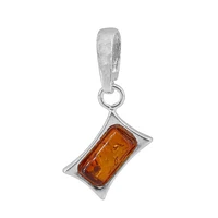 Sterling Silver, 5X10mm Amber Pendant