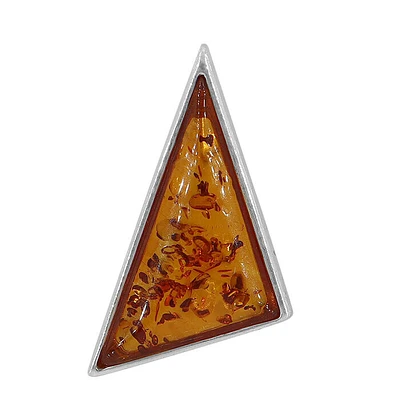 Sterling Silver, 15X25mm Amber Pendant