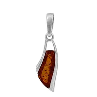 Sterling Silver, 6X16mm Amber Pendant