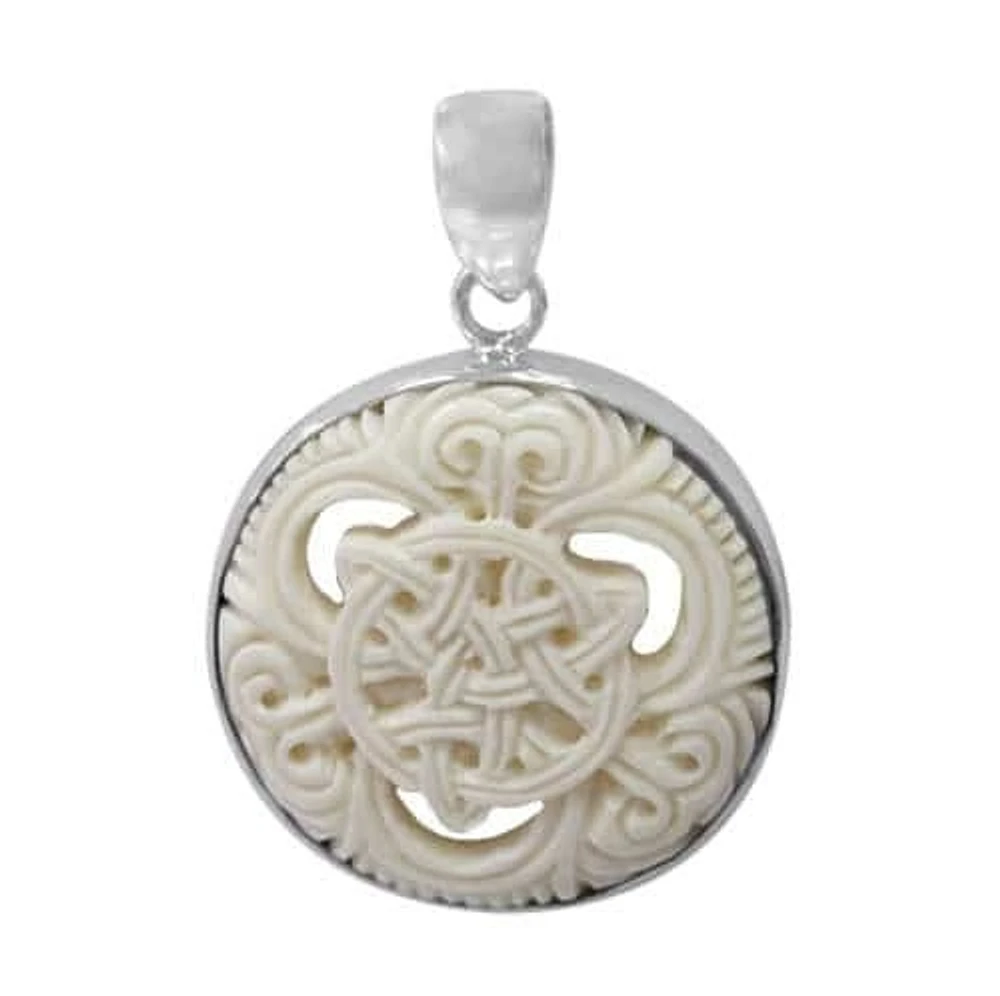 Sterling Silver Celtic Knot Pendant, 30mm (Bone).