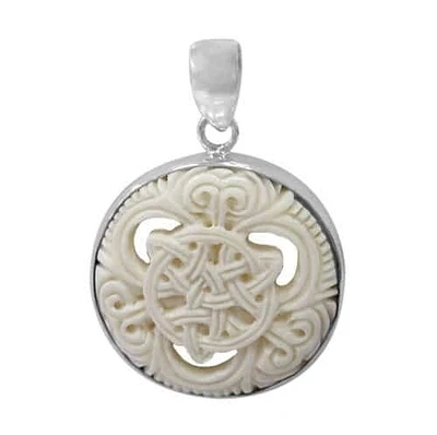 Sterling Silver Celtic Knot Pendant, 30mm (Bone).