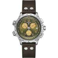 Khaki Aviation Green Dial 46MM X-Wind GMT Chronograph Quartz H77932560