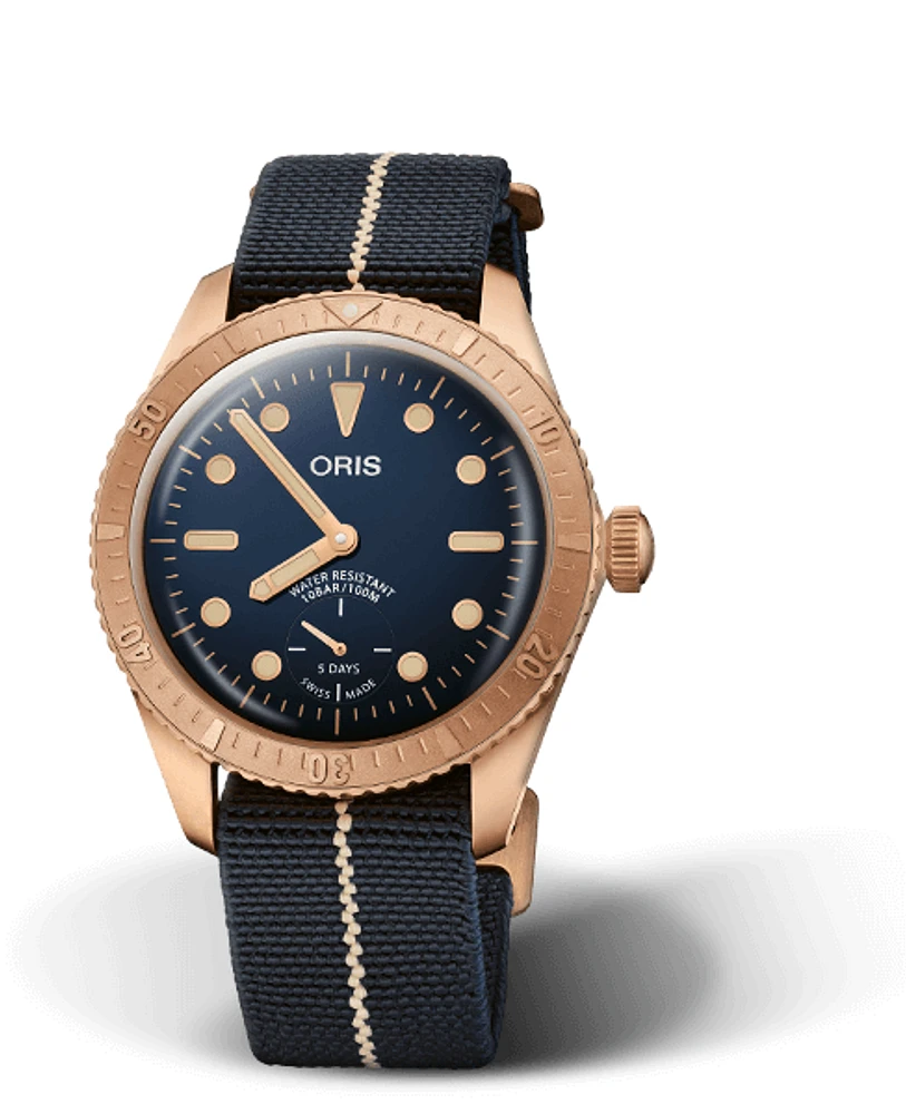 Oris Carl Brashear Calibre 401 Limited Edition Blue Dial 40MM Automatic 01 401 7764 3185-Set