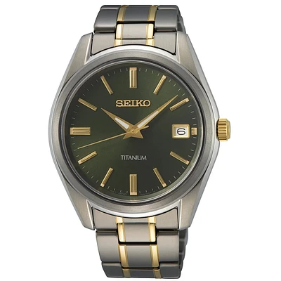 Seiko Green Dial 40 MM Titanium Quartz SUR377