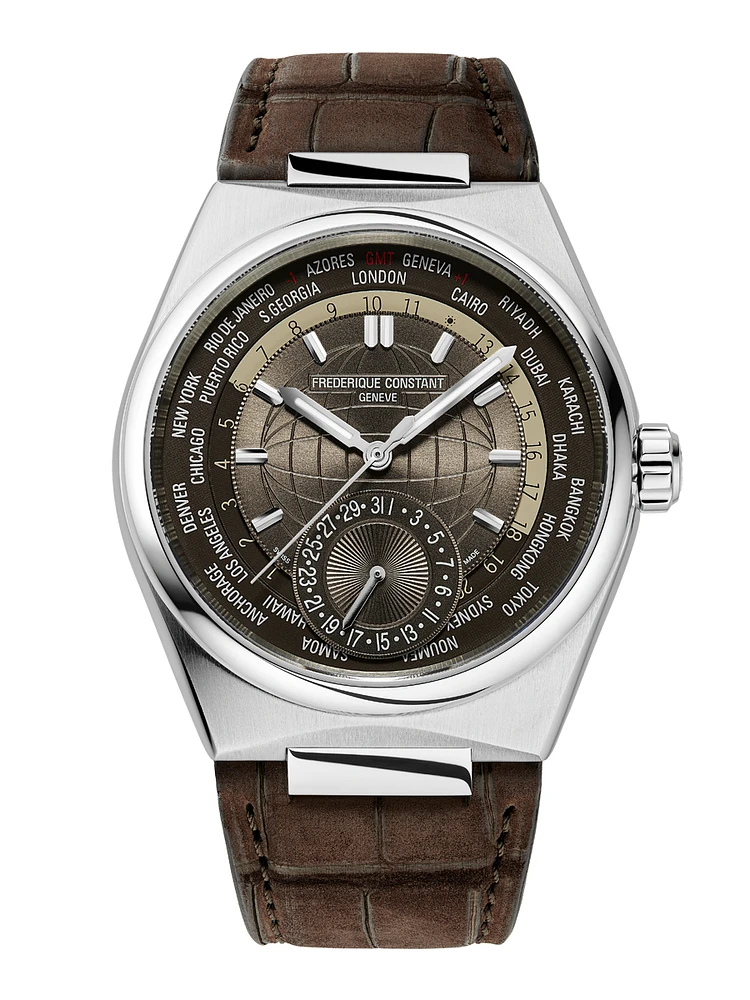 Highlife Worldtimer Manufacture 41MM Brown Dial Automatic FC-718C4NH6