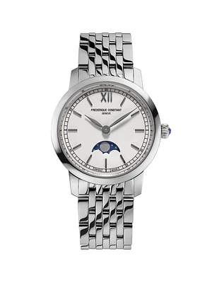 Slimline Ladies Moonphase 30MM White Dial Quartz FC-206SW1S6B