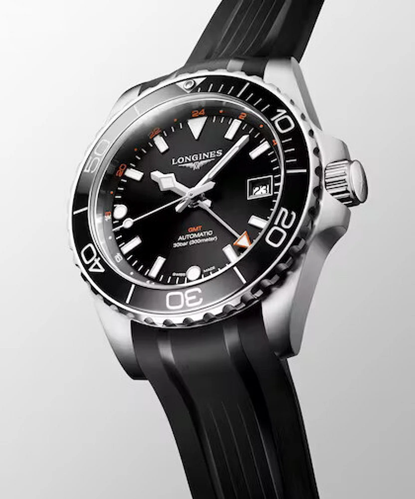 HydroConquest GMT Black Dial Diver 41MM Automatic L37904569