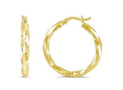 10KT Yellow Gold Twisted Hoop Earrings