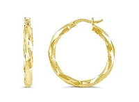 10KT Yellow Gold Twisted Hoop Earrings