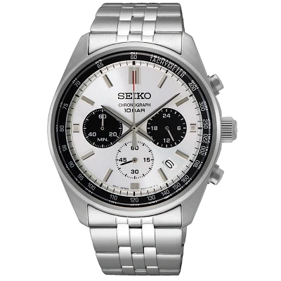 Seiko Chronograph "Panda" White Dial 42 MM Quartz SSB425