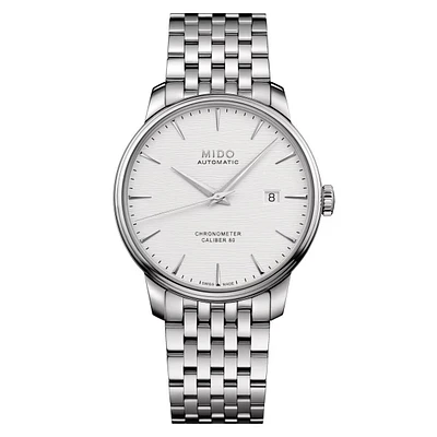 Mido Baroncelli Chronometer 40 MM Silver Dial Automatic M027.408.11.031.00