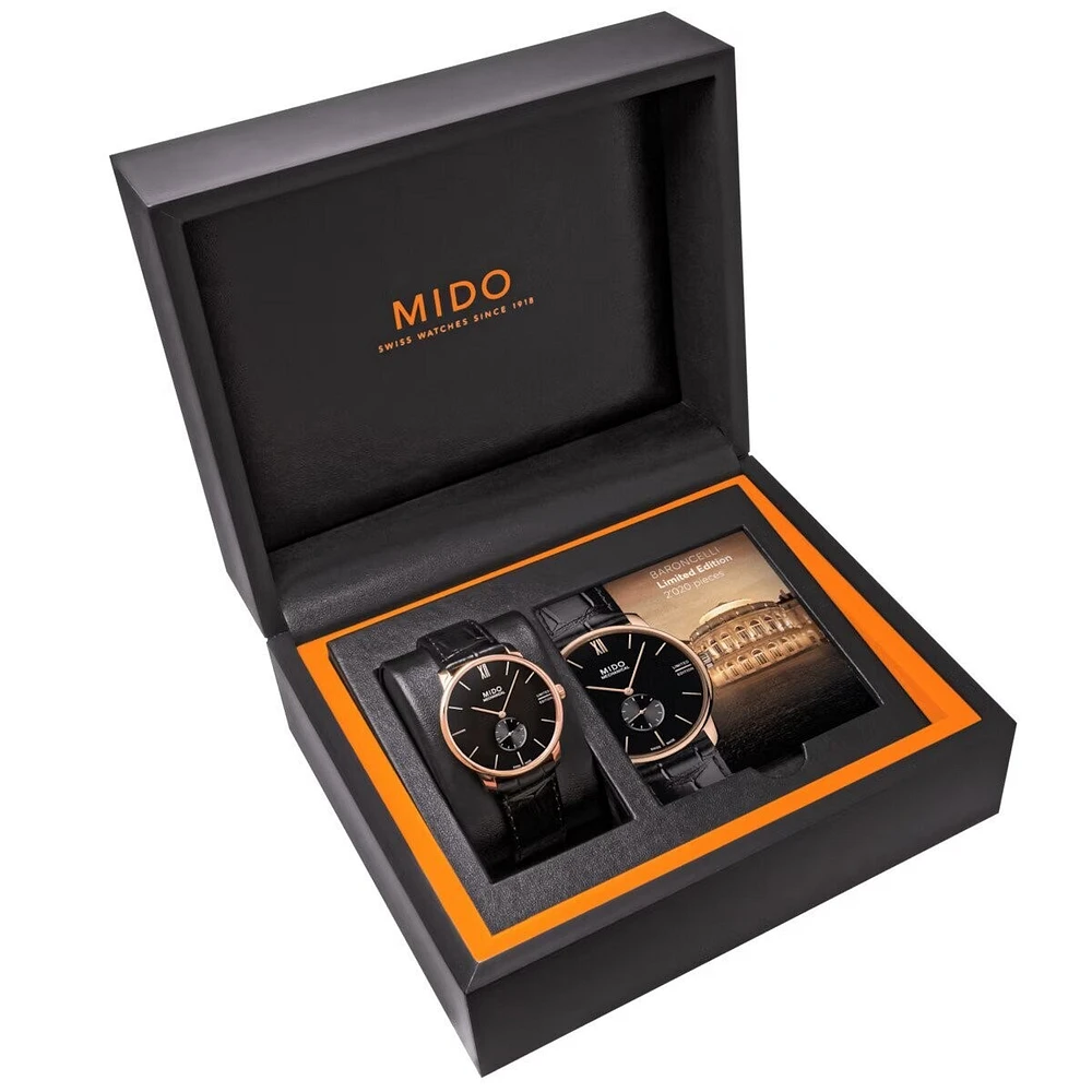 Mido Baroncelli Tradition 39 MM Black Dial Mechanical M037.405.36.050.00 Special Edition