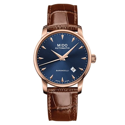 Mido Baroncelli Tradition 38 MM Blue Dial Automatic M8600.3.15.8