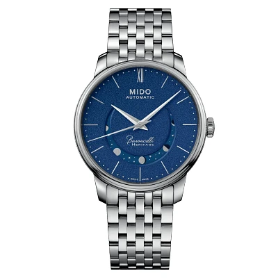 Mido Baroncelli Smiling Moon 39 MM Blue Dial Automatic M027.407.11.040.00