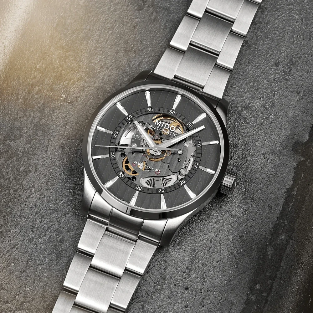 Mido Multifort Skeleton Vertigo 42 MM Grey Dial Automatic M038.436.11.061.00