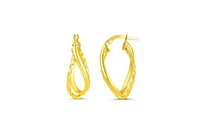 10KT Yellow Gold Oval Dangle Earrings