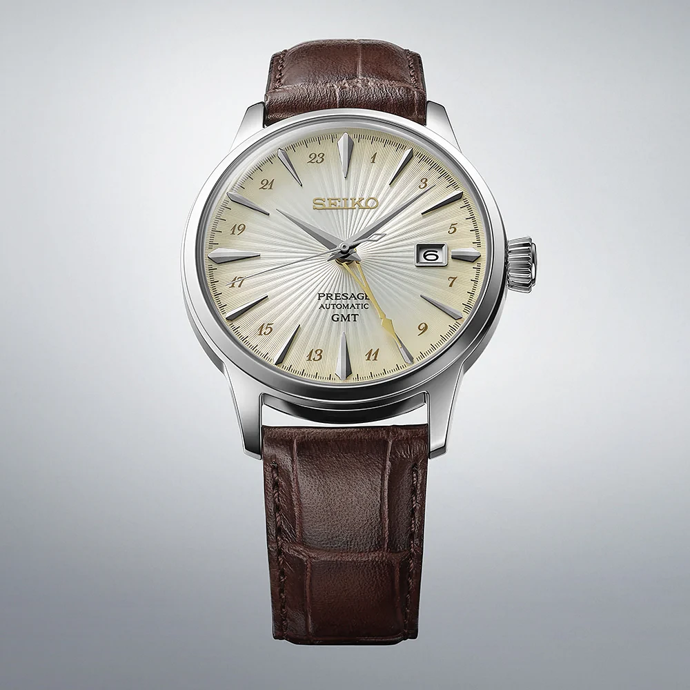 Seiko Presage Automatic Cocktail Time GMT 40MM 'Acacia' Brown Dial SSK041J1