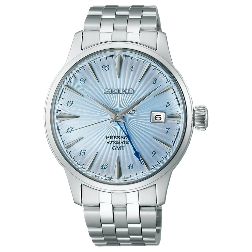 Seiko Presage Automatic Cocktail Time GMT 40MM 'Skydiving' Blue Dial SSK037J1