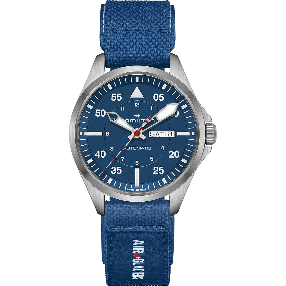 Hamilton H64655941 | Khaki Aviation Pilot Day Date 42MM Watch | Kavar Jewellers Brampton