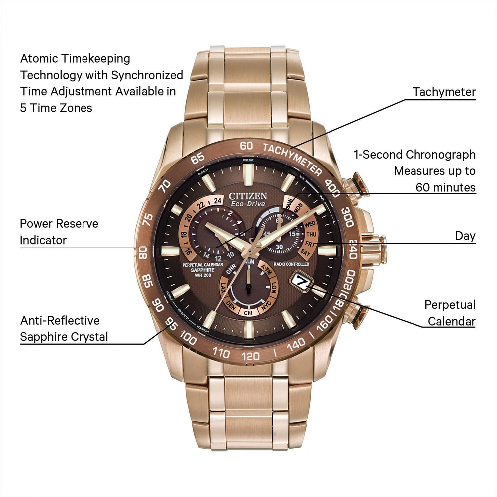 Perpetual Chrono A-T Brown Dial 42MM Eco-Drive AT4106-52X