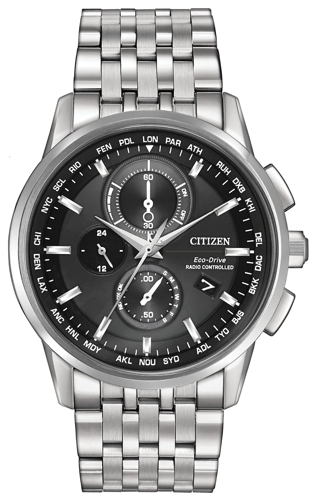 Citizen World Chronograph A-T Black Dial 43MM Eco-Drive AT8110-53E