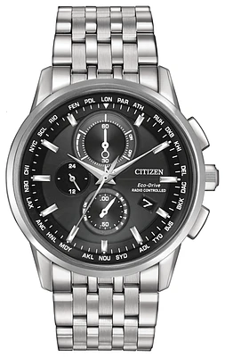 Citizen World Chronograph A-T Black Dial 43MM Eco-Drive AT8110-53E