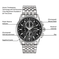 Citizen World Chronograph A-T Black Dial 43MM Eco-Drive AT8110-53E