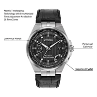 World Perpetual A-T Black Dial 42MM Eco-Drive CB0160-00E