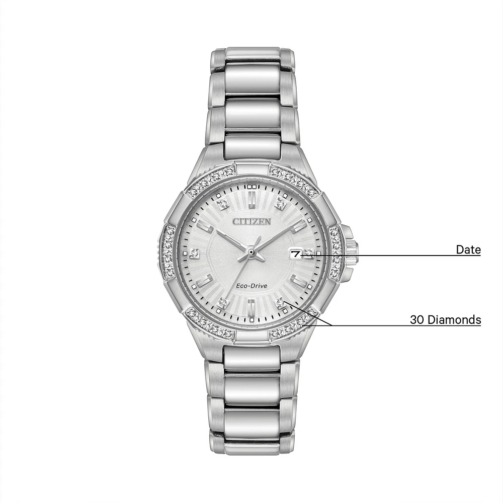 Riva Silver Dial 30MM Eco-Drive EW2460-56A